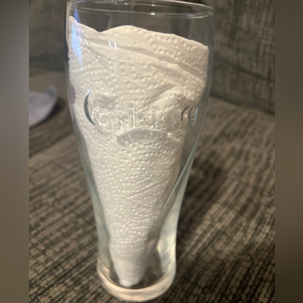 Vintage Carlsberg Danish Beer Clear Glass, Raised Letters Holds .5L Copenhagen